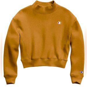 Champion Cropped Reverse Weave Mockneck Sweater